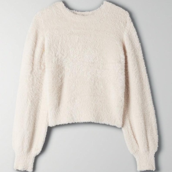 Aritzia Fuzzy Kitten Sweater in PALE BLUE ! - Picture 5 of 11